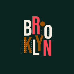 Brooklyn hand lettering. Exclusive typographic logo design. Best for t-shirts, greetings, poster design, media