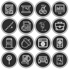 16 pack of browser  lineal web icons set