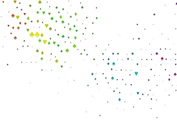 Light Multicolor, Rainbow vector template with poker symbols.