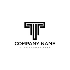 T Letter Logo concept. Creative Minimal Monochrome Monogram emblem design template. Graphic Alphabet Symbol for Corporate Business Identity. Creative Vector element