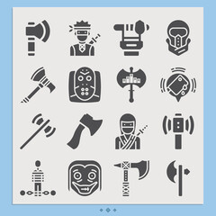 Obraz premium Simple set of murderer related filled icons.