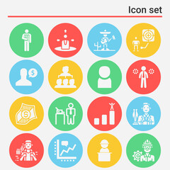 16 pack of entrepreneur  filled web icons set