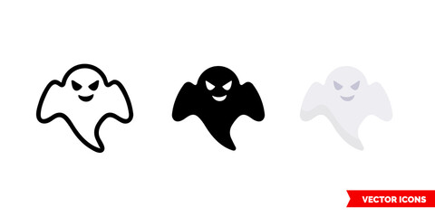 Ghost icon of 3 types color, black and white, outline. Isolated vector sign symbol.