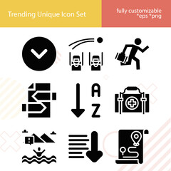 Simple set of out related filled icons.