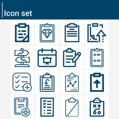 Simple set of accomplished related lineal icons.