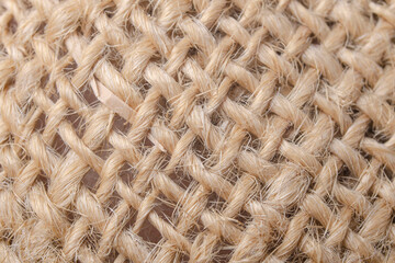 Close-up of natural burlap hessian sacking