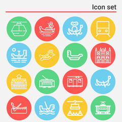 16 pack of condemned  lineal web icons set