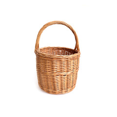 Obraz premium Handmade wicker basket isolated on white background
