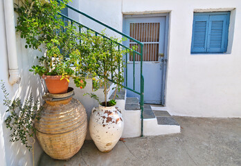 old traditional house yard at Sifnos island Cyclades Greece 