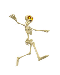 skeleton cartoon is jumping