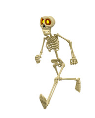 skeleton cartoon is running late