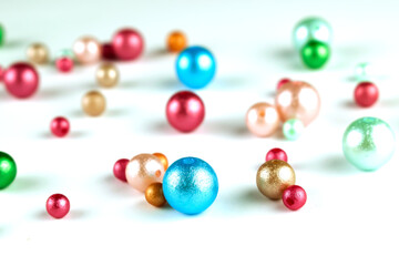 Christmas tree toys on a white background.