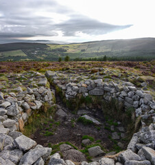 Ancient Spiral Stone Carving at Celtic Passage Tomb, Ireland