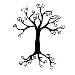 Simple illustration of monster tree Concept for Halloween day