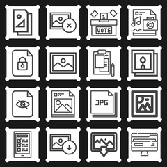 16 pack of folders  lineal web icons set