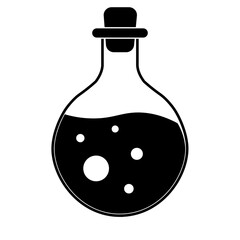 Simple illustration of poison in bottle Concept for Halloween day