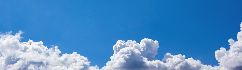 Narrow photo of clouds in the sky. Banner from the sky.