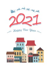 Fototapeta premium calendar 2021 vertical christmas poster vector