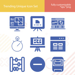 Simple set of modeling related filled icons.