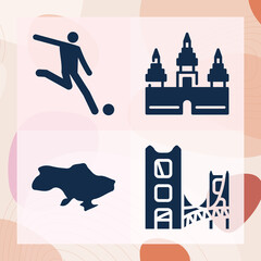 Simple set of colombia related filled icons