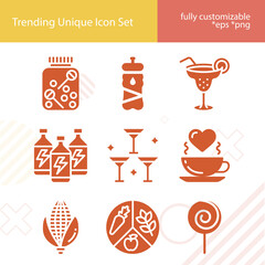 Simple set of poisoning related filled icons.