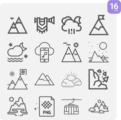 Simple set of fog related lineal icons.