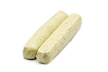 Tofu sausage isolated on white background