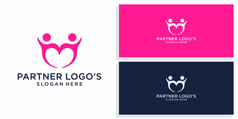 Fototapeta na wymiar partner design logo vector premium