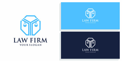 law & firm design logo vector premium