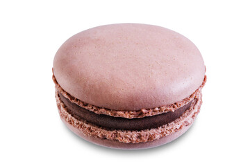 Chocolate Macarons on a white isolated background