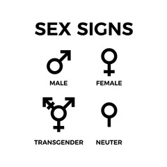 Sex signs vector.