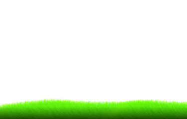 Green grass border gradient color texture isolated on white background. March, april, may abstract herbal floor vector illustration. Park, yard, garden natural landscape decoration.