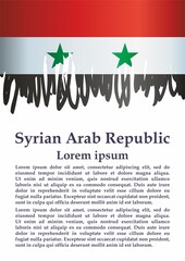 Flag of Syria, Syrian Arab Republic. Template for design award, an official document with the flag of Syria. Bright, colorful vector illustration
