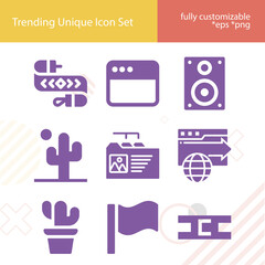 Simple set of restoration related filled icons.