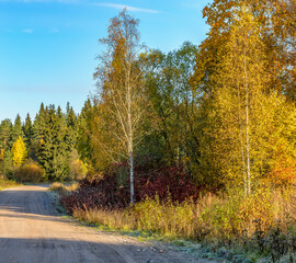 The beauty of golden autumn in Karelia.