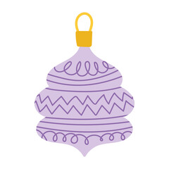 merry christmas, ball ornament and decoration celebration, isolated design