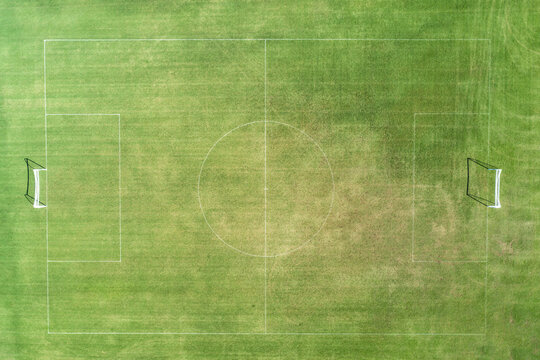 Fototapeta Looking down on a soccer field.