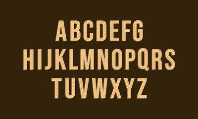 Vintage retro alphabet, 3D retro vintage font and typeface