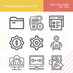 Simple set of managers related lineal icons.