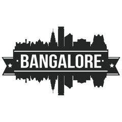 Fototapeta premium Bangalore India,Skyline Silhouette City Vector Design Art Stencil.