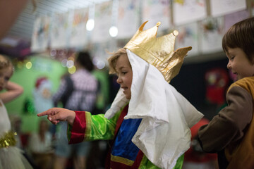 Young boy in school play