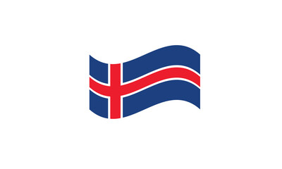 Fototapeta premium Iceland flag waving vector illustration