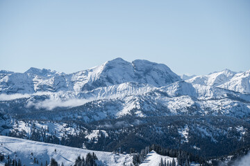 Blick von der Brecherspitze auf die Alpen