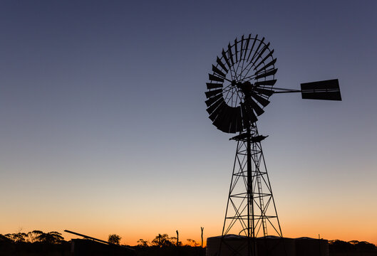 Windmill at sunset