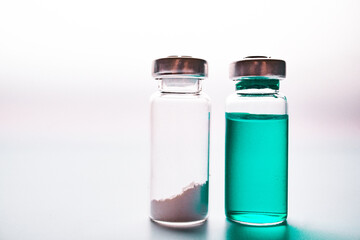 glass ampoules with liquid medicine