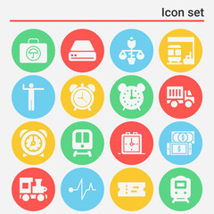 16 pack of movement  filled web icons set