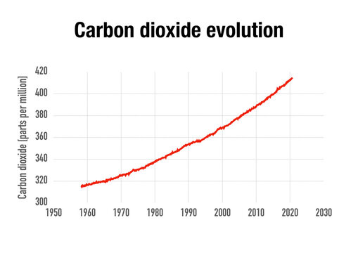 Evolution of carbon dioxide concentration in the atmosphere