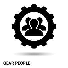 Gears are people. Gears people isolated on a light background. Vector illustration.