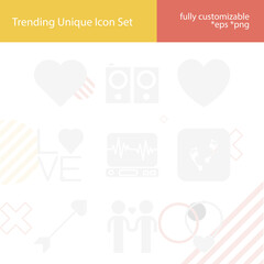 Simple set of affection related filled icons.