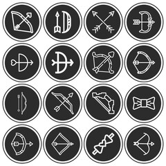 Fototapeta premium 16 pack of and arrow lineal web icons set
